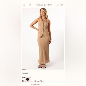 Petal & Pup Beige Two-Piece Skirt Set